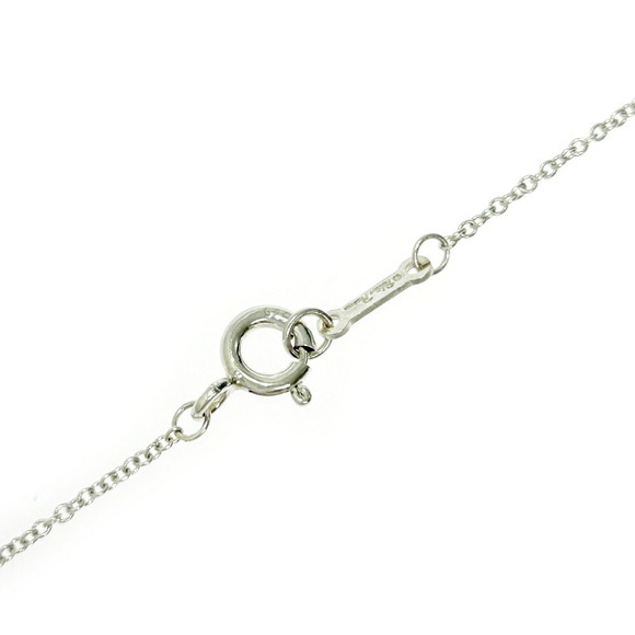 TIFFANY Co Silver Olive Green Leaf Heart Necklace - Picture 6 of 7